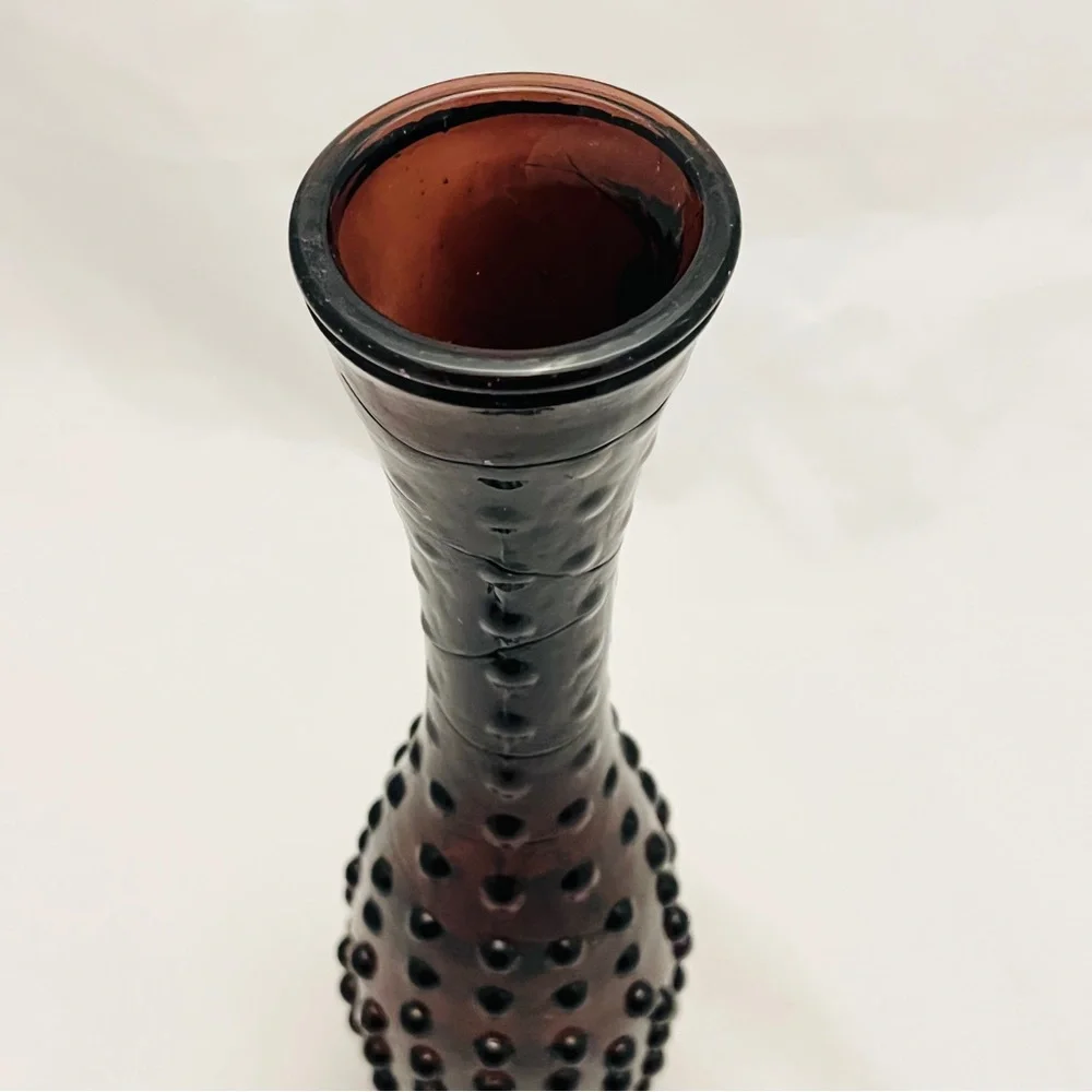 Mid-Century Amethyst Hobnail Bud Vase, Vintage, EUC